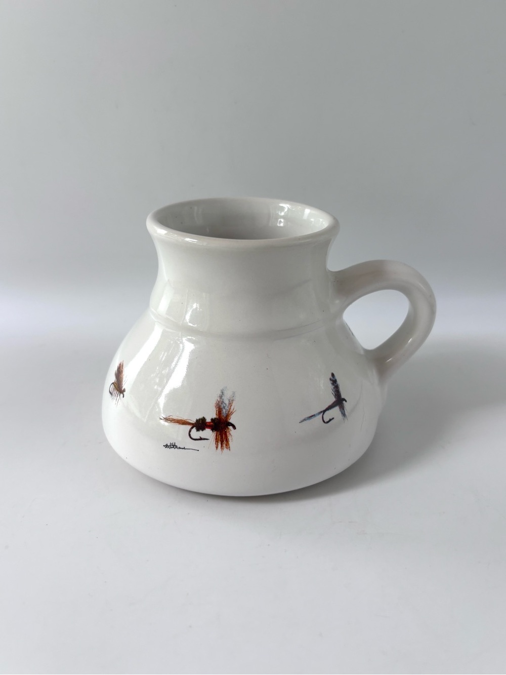 Vtg 1994 Anglers Expressions Mike Stidham Fly Fishing Lures No Spill/Slide Mug